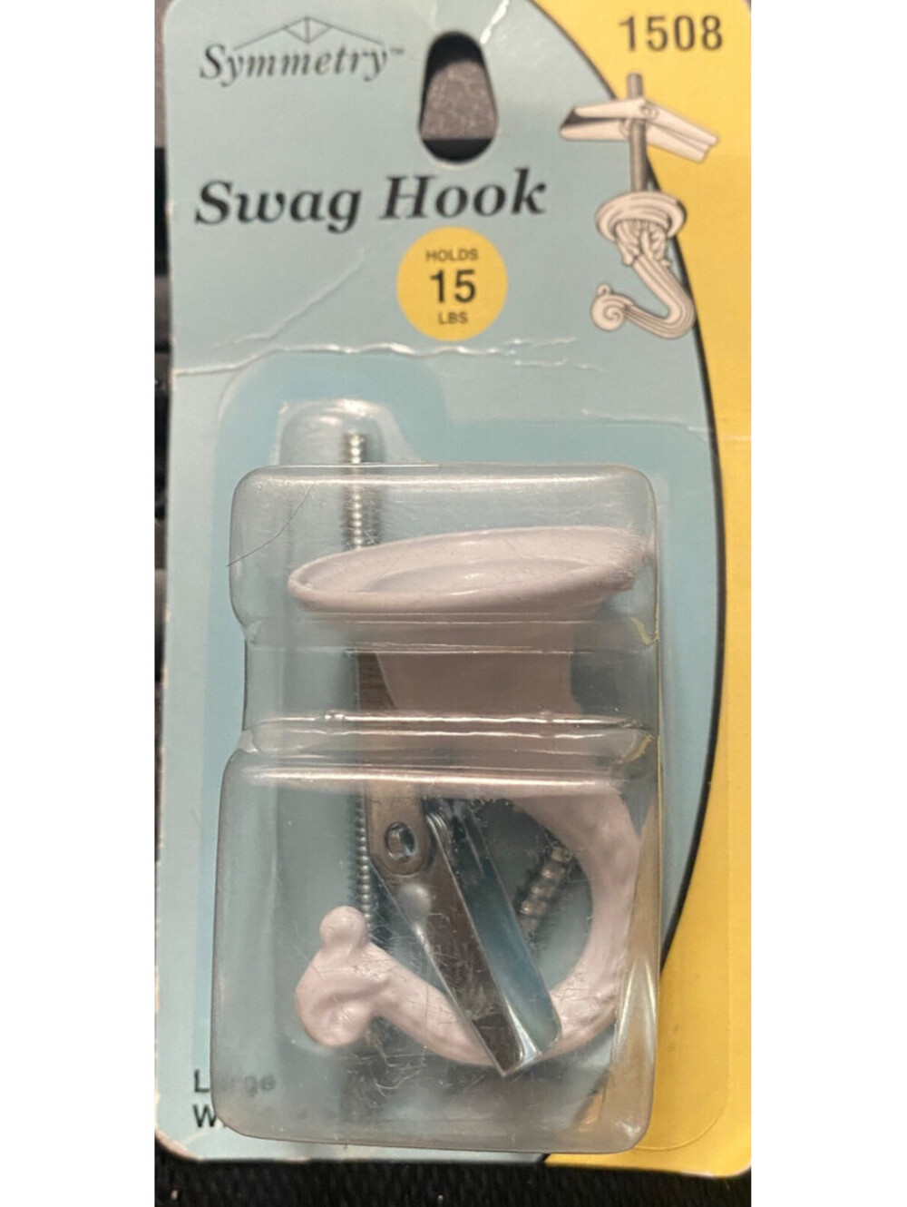 Symmetry Swag hook White #1508 Holds 15lbs. Large White